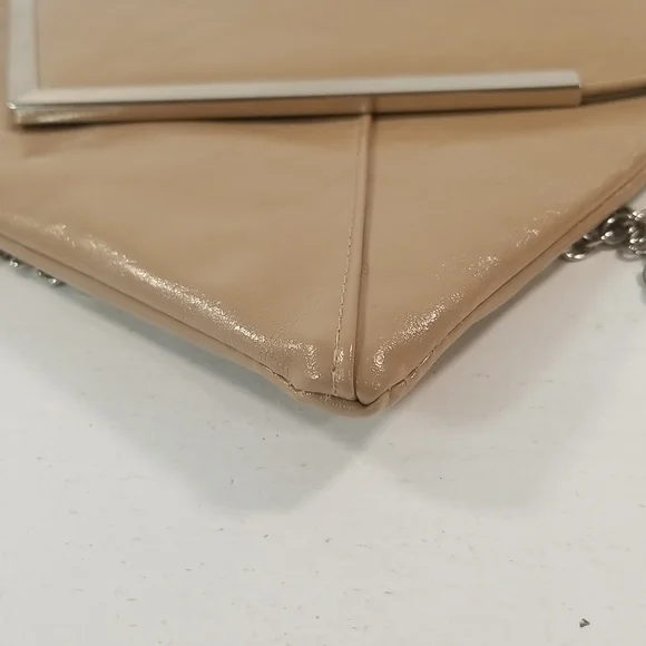 INC Lilly Beige Faux Leather Gold Chain Clutch Shoulder Bag - Picture 7 of 13